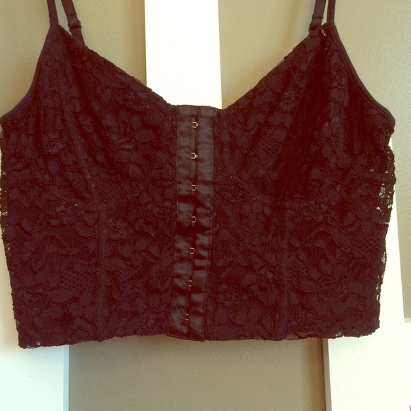 Black Lace Guess Crop Top