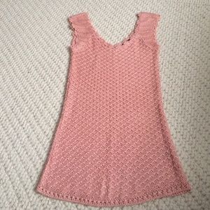 Crocheted salmon/ dusty pink dress