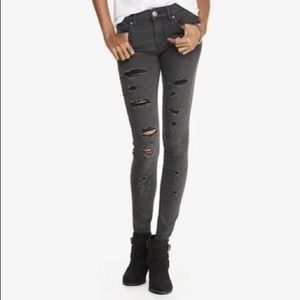 Express Mid Rise Stretch Skinny Destroyed  Legging