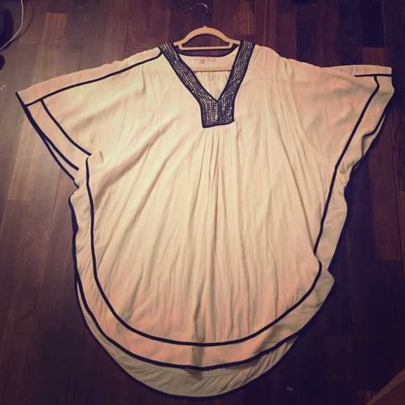 Calypso St Barth cream and black silk dress