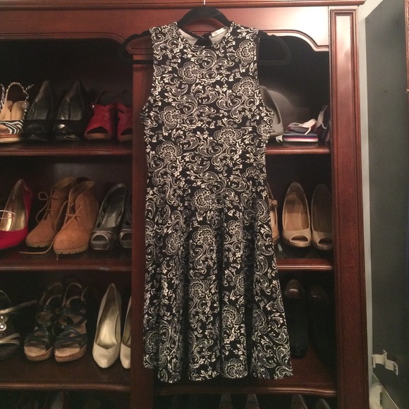 black and white dress