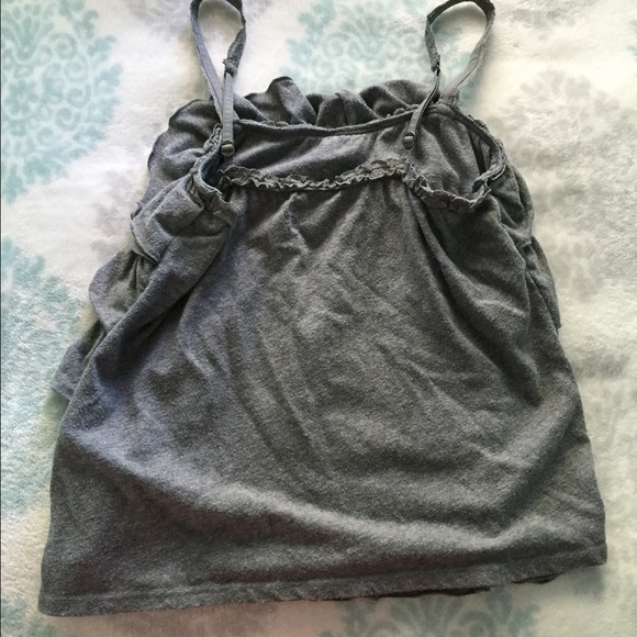Gray ruffled tank - Picture 2 of 2