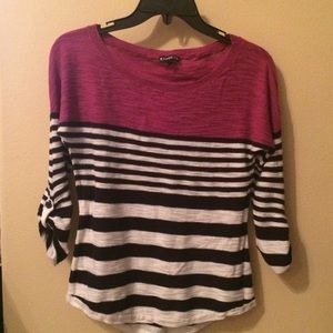 Express Lightweight Purple and Blue Striped Shirt