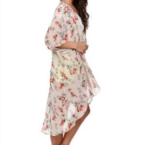 Long Floral Print Kimono