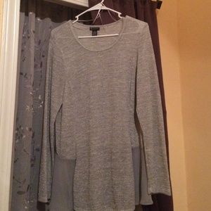 Silver and gray top