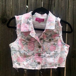Floral Jean Vest