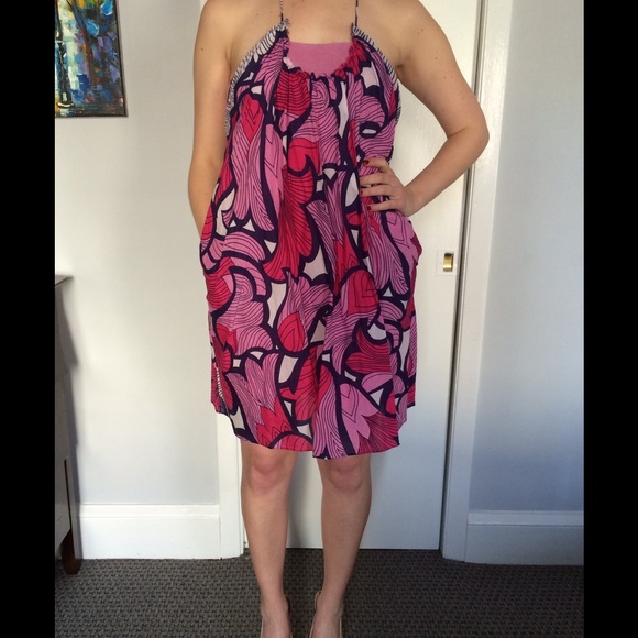 Nicole Miller bandeau top printed dress