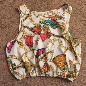 Chain Printed Crop Top