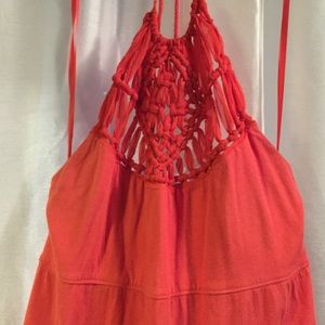 🎊SALE🎊 Lucky Brand coral high-neck sun dress