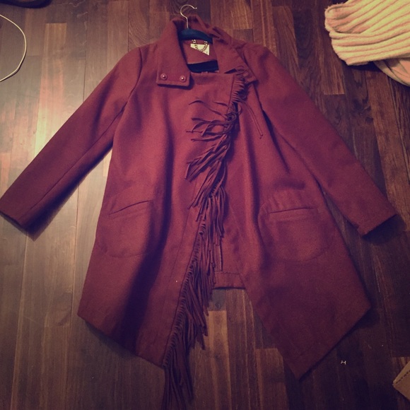 BB DAKOTA BROWN FRINGE JACKET