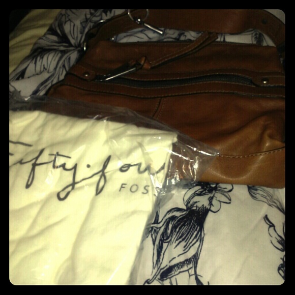 Genuine leather fossil handbag