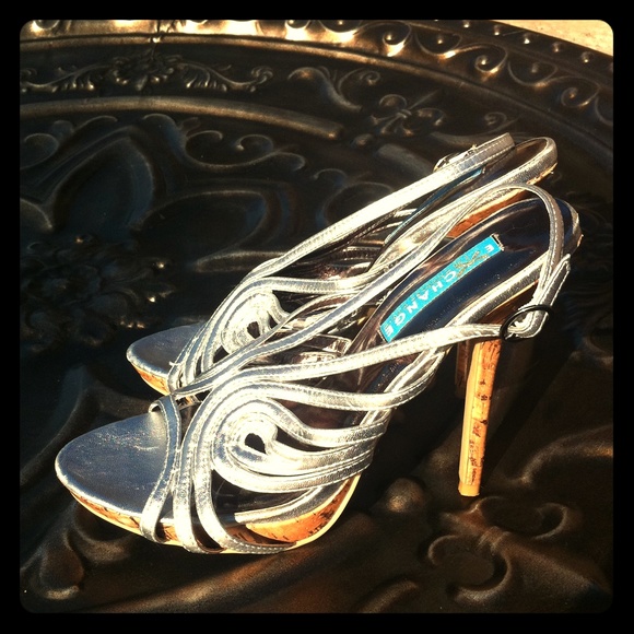 HPCharles David Siver &Cork  Heels  4.5-5 " heel - Picture 1 of 4