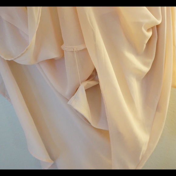 Gorgeous pale pink lace/ chiffon hi-lo dress - Picture 3 of 4