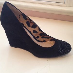 Jessica Simpson Cambria black suede wedges