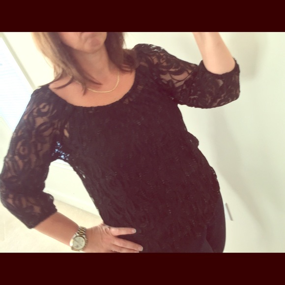 Reduced!!! Black lace blouse w camisole! NWOT