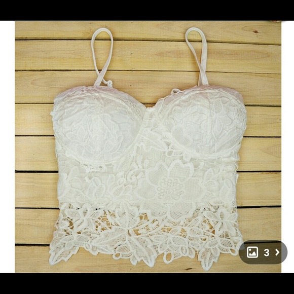 White lace crop top