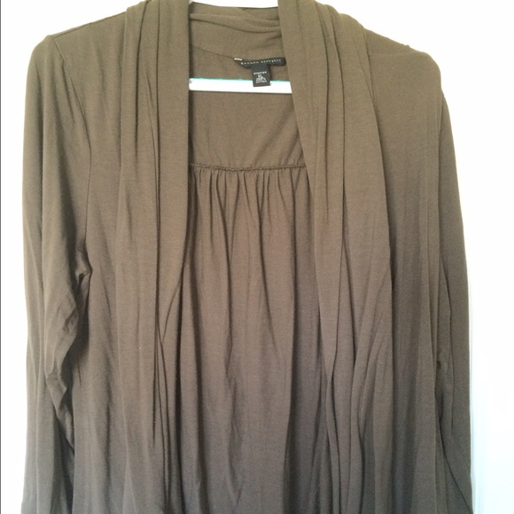 Open BR cardigan.  Milk chocolate brown in color.