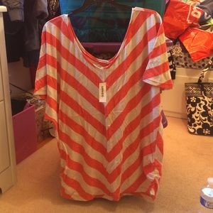 Old navy top orange stripes NWT