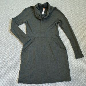 Lucy Slate Gray Cowell Neck Sweatshirt Dress