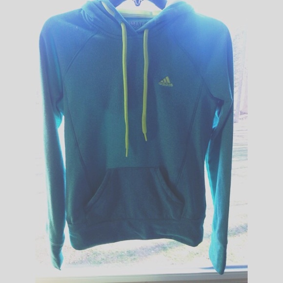 adidas // blue & green hoodie.