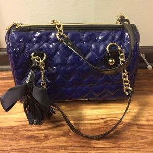 Betsey Johnson Blue Quilted Handbag