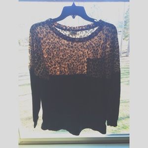 vs pink // cheetah pocket long sleeve top.