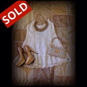 SOLD::White Lace Dress::SOLD