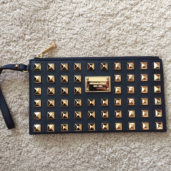 Michael Kors Clutches & Wallets - Michael Kors navy studded clutch