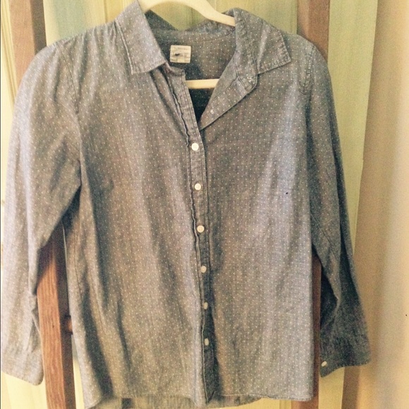 Polka Dot Chambray J. Crew shirt