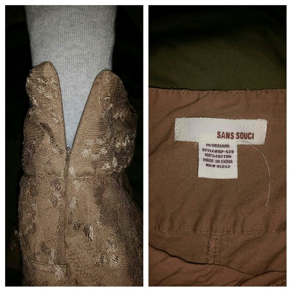 Lace, Tan High Wasted Shorts - Picture 2 of 4