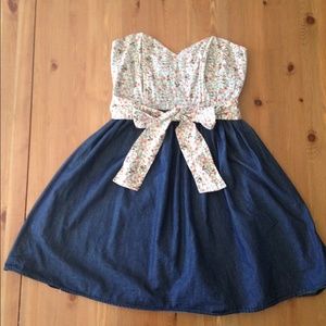 ModCloth Floral and Chambray Dress