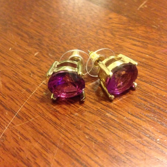 Purple stud earrings
