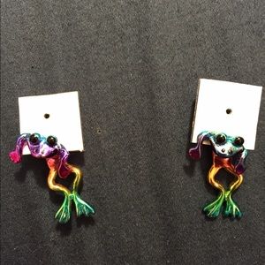 Frog Front-Back Earrings