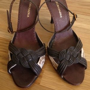 BCBG brown rope heels