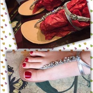 Yellow box crystal sandals