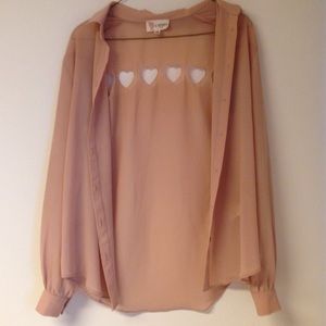 Dusty pink heart blouse