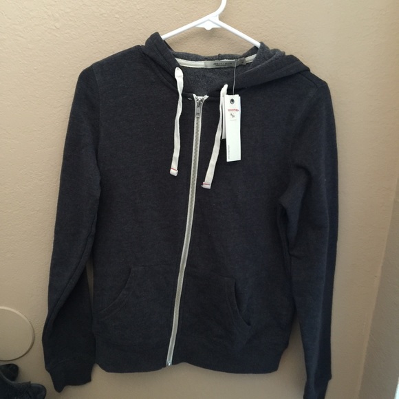 Dark grey hooded full zip up