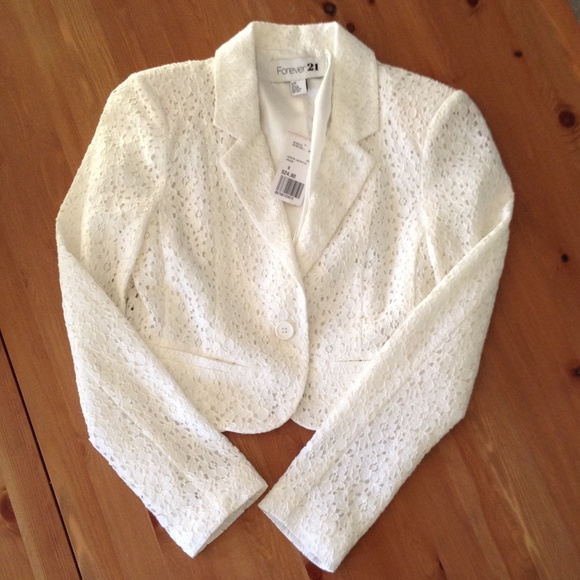 White lace blazer