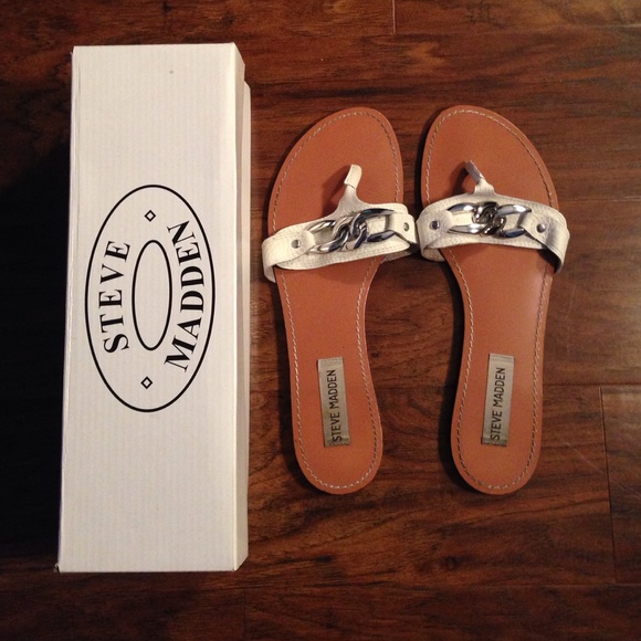 Steve Madden flat white sandals!