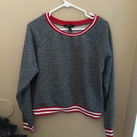 Forever 21 grey varsity crew