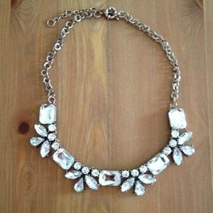 White and brass statement necklace