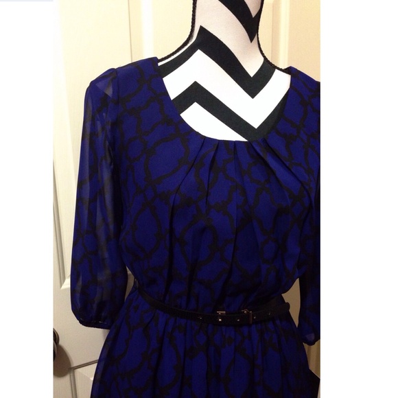 👗 Cobalt & Black Dress - Picture 2 of 3