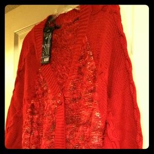 SALE!!! Red/Multi-colored Sweater/Cardigan by Lily