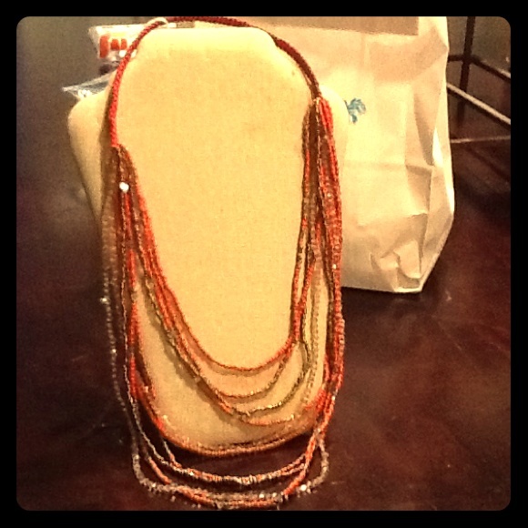 Handmade beaded drape necklace