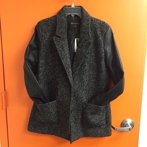 Sears Jackets & Coats - Mixed Media leather and Wool Coat Sears Jackets & Coats - Mixed Media leather and Wool Coat