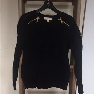 Michael Kors Navy Black Knit Sweater Zippers