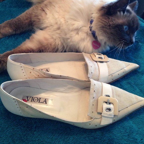 Ostrich and suede Flats, made in Italy. - Picture 2 of 4