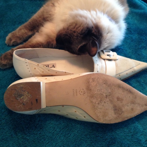 Ostrich and suede Flats, made in Italy. - Picture 3 of 4