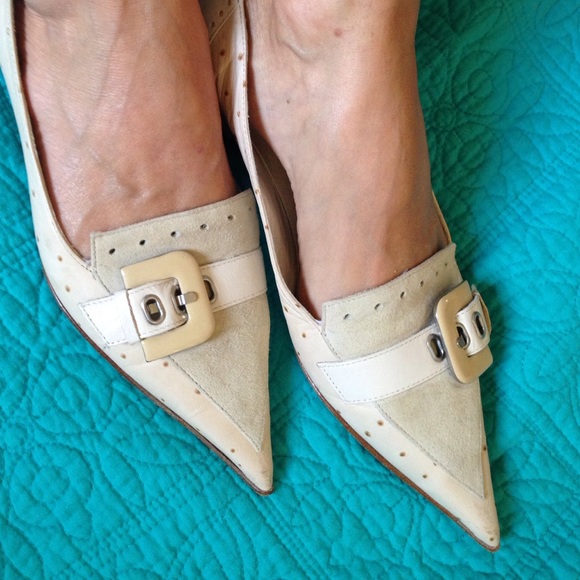 Ostrich and suede Flats, made in Italy. - Picture 4 of 4