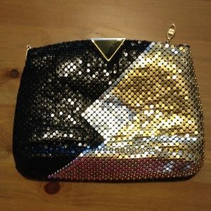 Vintage 80s sequin geometric clutch
